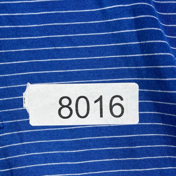 Peter Millar Mens XL Polo Golf Shirt Blue Striped Regular Fit Slit Hem - Picture 9 of 9